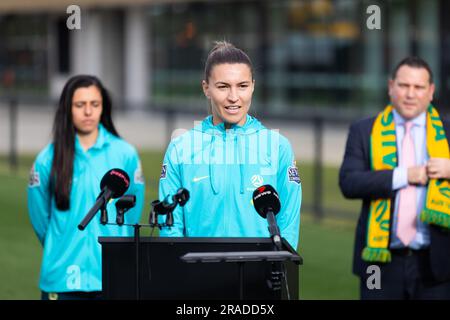 Mediengelegenheit Der Australischen Fußballmannschaft Matildas Stockfoto