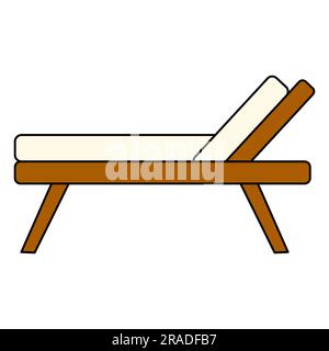 Symbol für Liegestühle oder Liegestühle, flache Vektordarstellung Stock Vektor