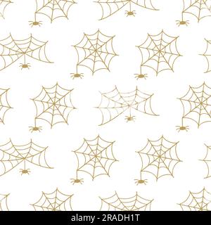 Spider Web Halloween-Falle. Cobweb Nahtloses Muster Stock Vektor