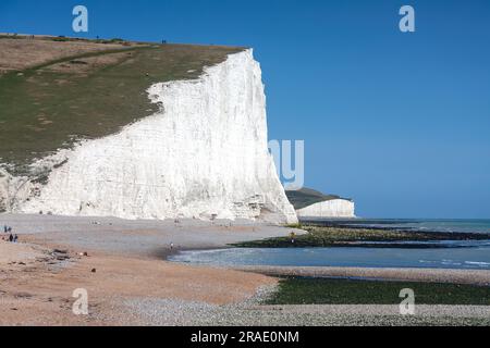 Die weißen Kreidefelsen der Seven Sisters in Sussex Stockfoto