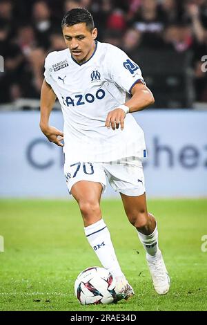 Alexis SANCHEZ von Marseille während des Fußballspiels der französischen Meisterschaft Ligue 1 zwischen LOSC Lille und Olympique de Marseille am 20. Mai 2023 im Stadion Pierre Mauroy in Villeneuve-d'Ascq bei Lille, Frankreich - Photo Matthieu Mirville/DPPI Stockfoto