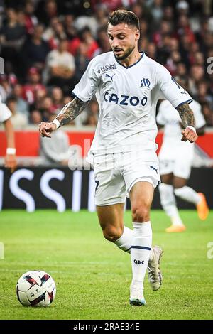 Jonathan CLAUSS von Marseille während des Fußballspiels der französischen Meisterschaft Ligue 1 zwischen LOSC Lille und Olympique de Marseille am 20. Mai 2023 im Stadion Pierre Mauroy in Villeneuve-d'Ascq bei Lille, Frankreich - Photo Matthieu Mirville/DPPI Stockfoto