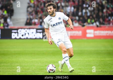 SEAD KOLASINAC von Marseille während des Fußballspiels der französischen Meisterschaft Ligue 1 zwischen LOSC Lille und Olympique de Marseille am 20. Mai 2023 im Stadion Pierre Mauroy in Villeneuve-d'Ascq bei Lille, Frankreich - Photo Matthieu Mirville/DPPI Stockfoto