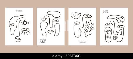 Ein Strichcode, der menschliche Gesichter zeichnet. Vektorkollektiv Stock Vektor