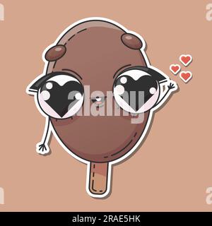 Vektorabbildung eines Eiscreme-Stickers Stock Vektor