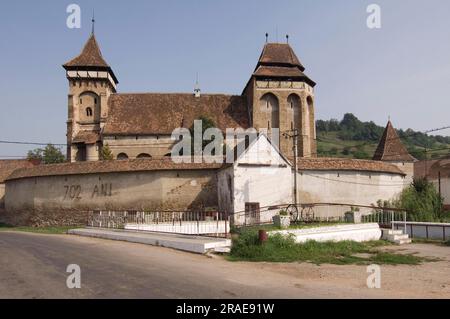 Befestigte Kirche, Siebenbürgen, Siebenbürgen, Wurmloch, Valea Viilor, Siebenbürgen, Rumänien Stockfoto