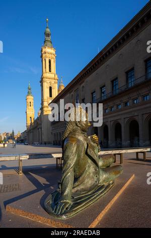 Plaza del Pilar, Zaragoza, Aragon, Spanien Stockfoto