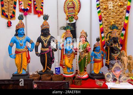 Bommai Kolu, Kolu Festival ist eine Puppen- und Figurenausstellung, die während des Festivals von Navratri in Tamil Nadu, Südindien, Indien, Asien gefeiert wird Stockfoto