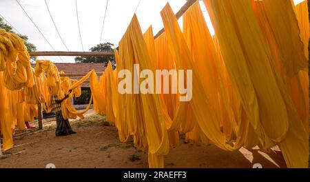 Textiltrocknungsanlage, Bekleidungsindustrie, Tiruppur Tirupur, Tamil Nadu, Südindien, Indien, Asien Stockfoto