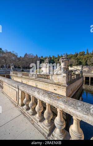 Park Jardin de la Fontaine, Nîmes, Okzitania, Frankreich, Nîmes, Okzitanien, Frankreich, Stockfoto