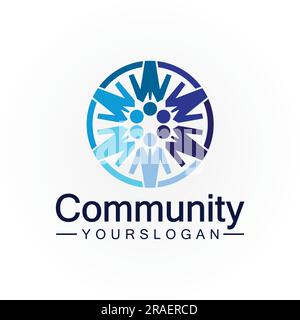 Community Logo Design Template für Teams oder Groups.network und Social Icon Design Stock Vektor