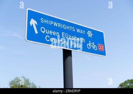 Fahrrad- und Wanderschilder, Petersfield, Hampshire Stockfoto