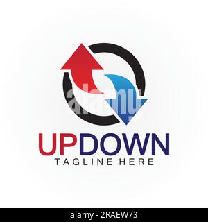 Pfeile nach oben nach unten Logo-Symbol-Designvorlage. Stock Vektor