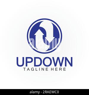 Pfeile nach oben nach unten Logo-Symbol-Designvorlage. Stock Vektor