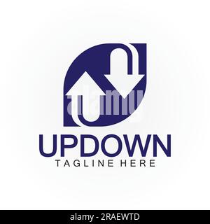 Pfeile nach oben nach unten Logo-Symbol-Designvorlage. Stock Vektor