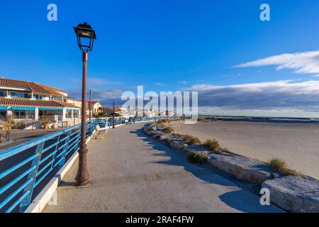 Amphora Beach (des Amphores), Saintes-Maries-de-la Mer, Provence-Alpes-Côte d'Azur, Frankreich Stockfoto