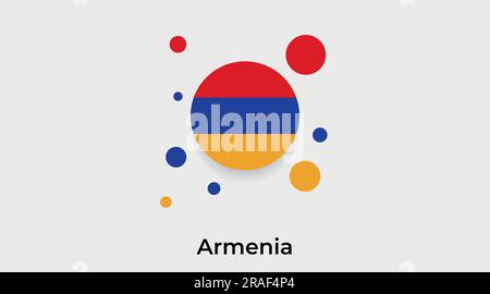 Armenische Flagge Blase Kreis rundes Symbol farbenfrohe Vektordarstellung Stock Vektor