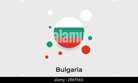 Bulgarien Flagge Blase Kreis rundes Formsymbol farbige Vektordarstellung Stock Vektor