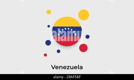 Venezuela Flagge Blase Kreis rundes Symbol farbenfrohe Vektordarstellung Stock Vektor