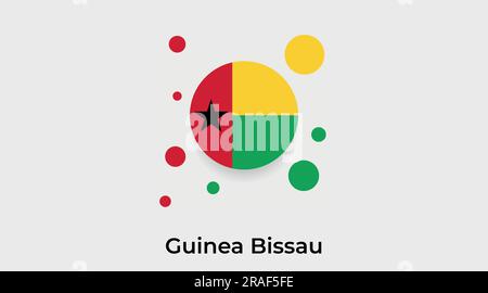 Guinea-Bissau-Flagge Blase Kreis rundes Symbol farbenfrohe Vektordarstellung Stock Vektor