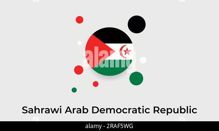 Sahrawi Arabische Demokratische Republik Flagge Blase Kreis rundes Symbol bunte Vektordarstellung Stock Vektor