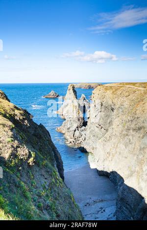 Die berühmten Orte der Insel Belle Ile en Mer, Nadeln von Port-Coton und die Klippen Stockfoto