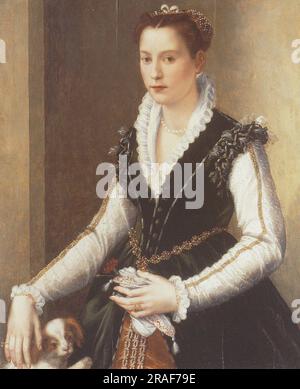 Isabella de' Medici Orsini mit einem Hund 1560 von Alessandro Allori Stockfoto