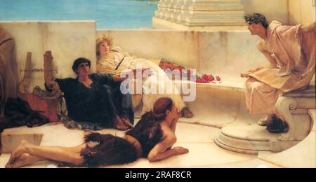 Eine Lesung von Homer 1885 von Sir Lawrence Alma-Tadema Stockfoto