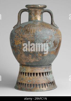 Bronze-Amphora mit spitzem Hals und Ständer 450 460 v. Chr. von der antiken griechischen Töpferei Stockfoto