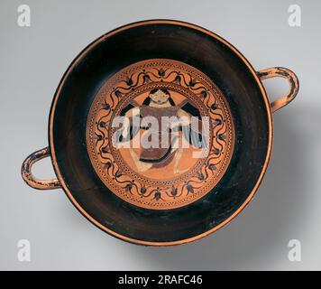 Terracotta Kylix - Siana Cup (Trinkbecher) 575 v. Chr. von der antiken griechischen Töpferei Stockfoto