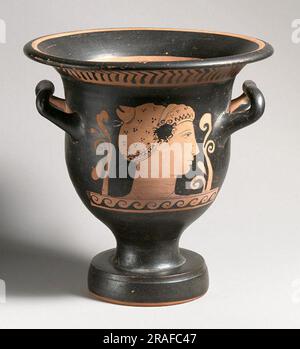 Terracotta Bell Krater (Schale zum Mischen von Wein und Wasser) 325 v. Chr. von der antiken griechischen Töpferei Stockfoto