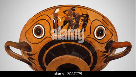 Terracotta Kylix, Eye Cup (Trinkbecher) 530 v. Chr. von der antiken griechischen Töpferei Stockfoto