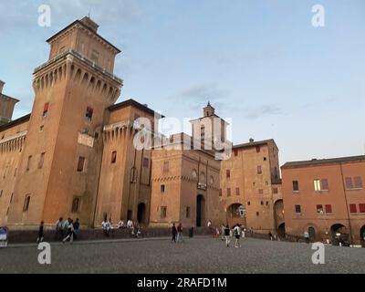 Schloss Ferrara Estense, italienisches Castello Estense, Emilia Romagna Stockfoto
