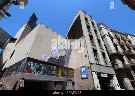 Barcelona, Spanien, Details der Wandbilder und der Stadtgebäude, touristischer Ort Stockfoto