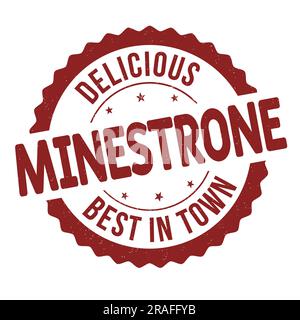 Minestrone Grunge-Gummistempel auf weißem Hintergrund, Vektordarstellung Stock Vektor