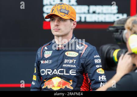 Spielberg, Österreich. Juli 2. 2023. Formel 1: Rolex-Grand-Prix auf dem Red Bull Ring, Österreich. Abbildung: Max Verstappen (NLD) von Oracle Red Bull Racing © Piotr Zajac/Alamy Live News Stockfoto