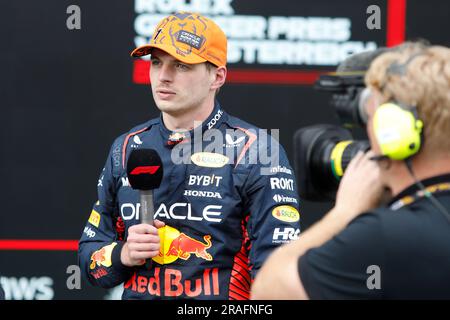 Spielberg, Österreich. Juli 2. 2023. Formel 1: Rolex-Grand-Prix auf dem Red Bull Ring, Österreich. Abbildung: Max Verstappen (NLD) von Oracle Red Bull Racing © Piotr Zajac/Alamy Live News Stockfoto