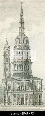 Basilika E Cupola di San Gaudenzio in Novara 1890 von Giuseppe Barberis Stockfoto