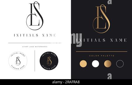 Original-Monogramm-Logo mit Buchstaben in Luxury es oder SE Stock Vektor
