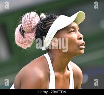 London, Gbr. 03. Juli 2023. London Wimbledon Championships Day 1 03//07/2023 Venus Williams (USA) verliert Spiel in der ersten Runde. Guthaben: Roger Parker/Alamy Live News Stockfoto