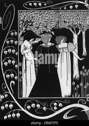 Wie Sir Launcelot Dame Elaine I 1893 von Aubrey Beardsley bekannt wurde Stockfoto