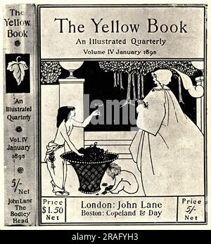 Design (unbenutzt) für das Cover von Band IV von "The Yellow Book" 1895 von Aubrey Beardsley Stockfoto