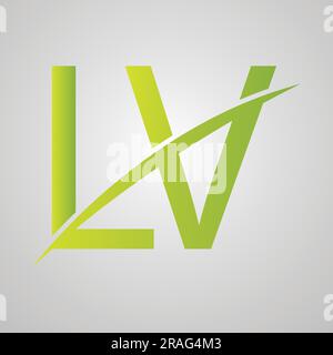 Luxuriöses LV- oder VL-Anfangsdesign mit Textzeichen und Buchstaben in Monogrammform Stock Vektor