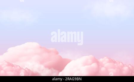 Ein rosafarbener Himmelshintergrund. Vektordarstellung. Stock Vektor