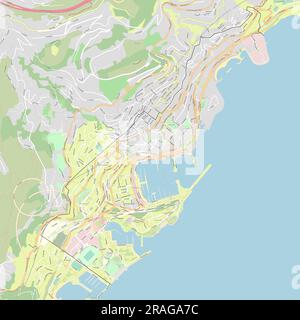 Vektorkarte von Monaco-Daten aus OpenStreetMap Stock Vektor