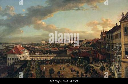 Blick auf Warschau von der Terrasse des Königlichen Schlosses 1773 von Bernardo Bellotto Stockfoto