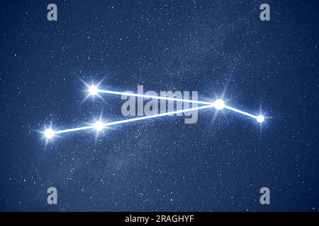 Widskonstellation. Strichbildmuster am Sternenhimmel Stockfoto