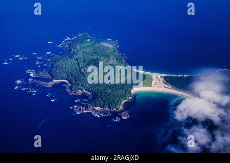 Luftaufnahme von Cape Scott und Umgebung, Vancouver Island, BC, Kanada Stockfoto