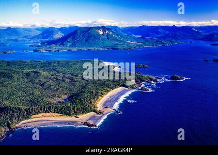 Luftaufnahme von Clayoquot Sound, Vancouver Island, BC, Kanada Stockfoto