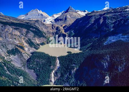 Luftaufnahme des Cummins Lakes Provincial Park, Rocky Mountains, BC, Kanada Stockfoto